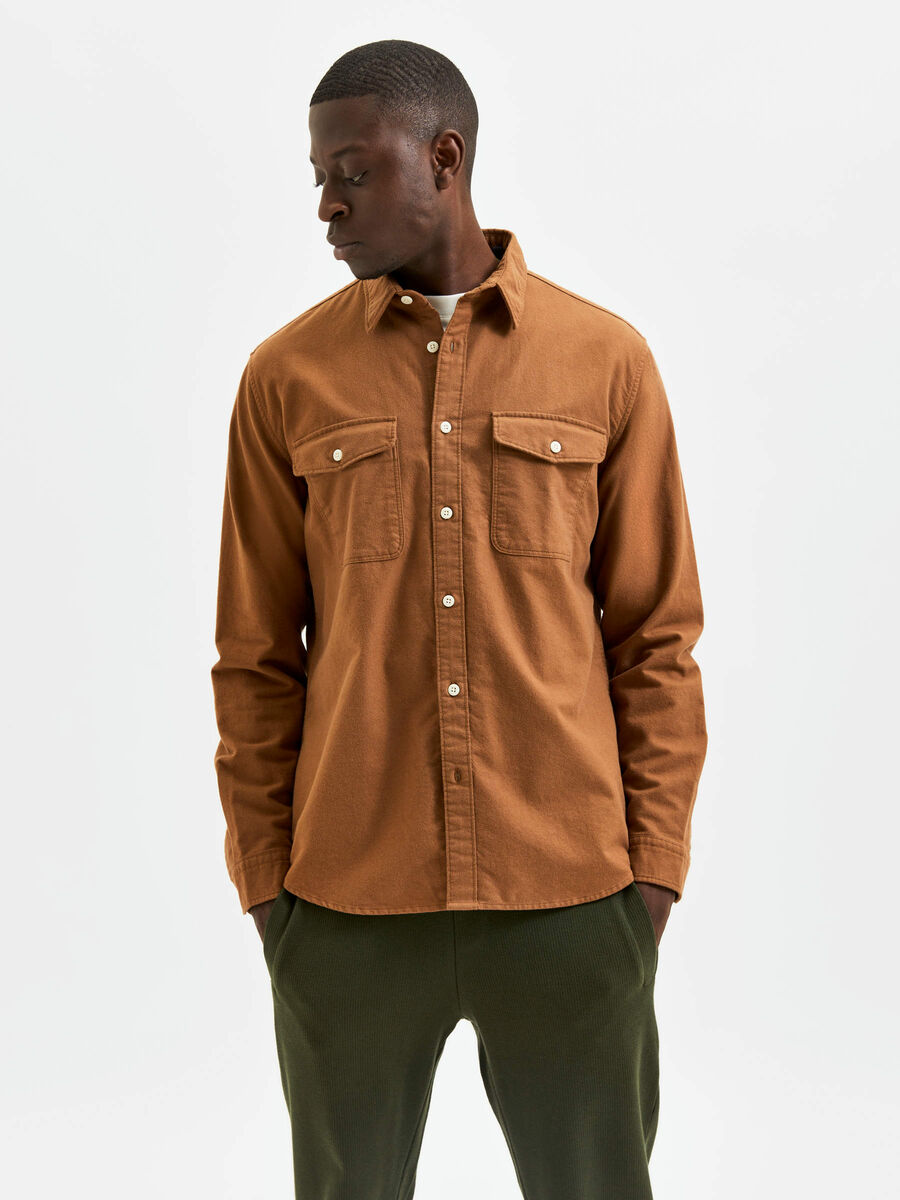 Selected LONG SLEEVED SHIRT, Emperador, highres - 16082165_Emperador_003.jpg