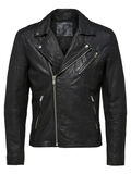 Selected AGNEAU - VESTE EN CUIR, Black, highres - 16061150_Black_001.jpg