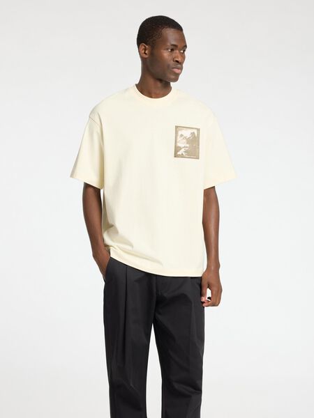 Selected PRINTET CREW NECK-T-SKJORTE, Egret, highres - 16095715_Egret_003.jpg
