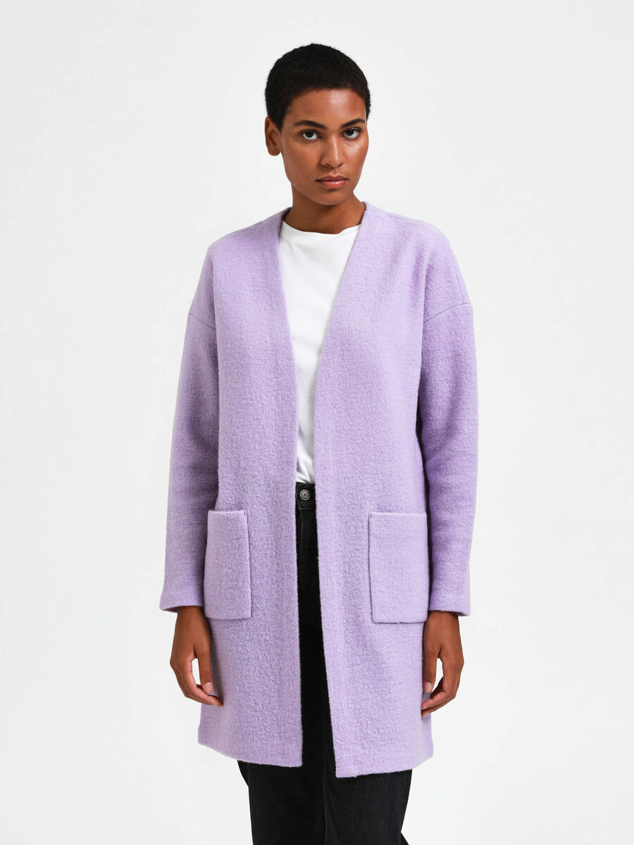 Selected MERINO WOOL KNITTED CARDIGAN, Lilac Breeze, highres - 16051787_LilacBreeze_003.jpg