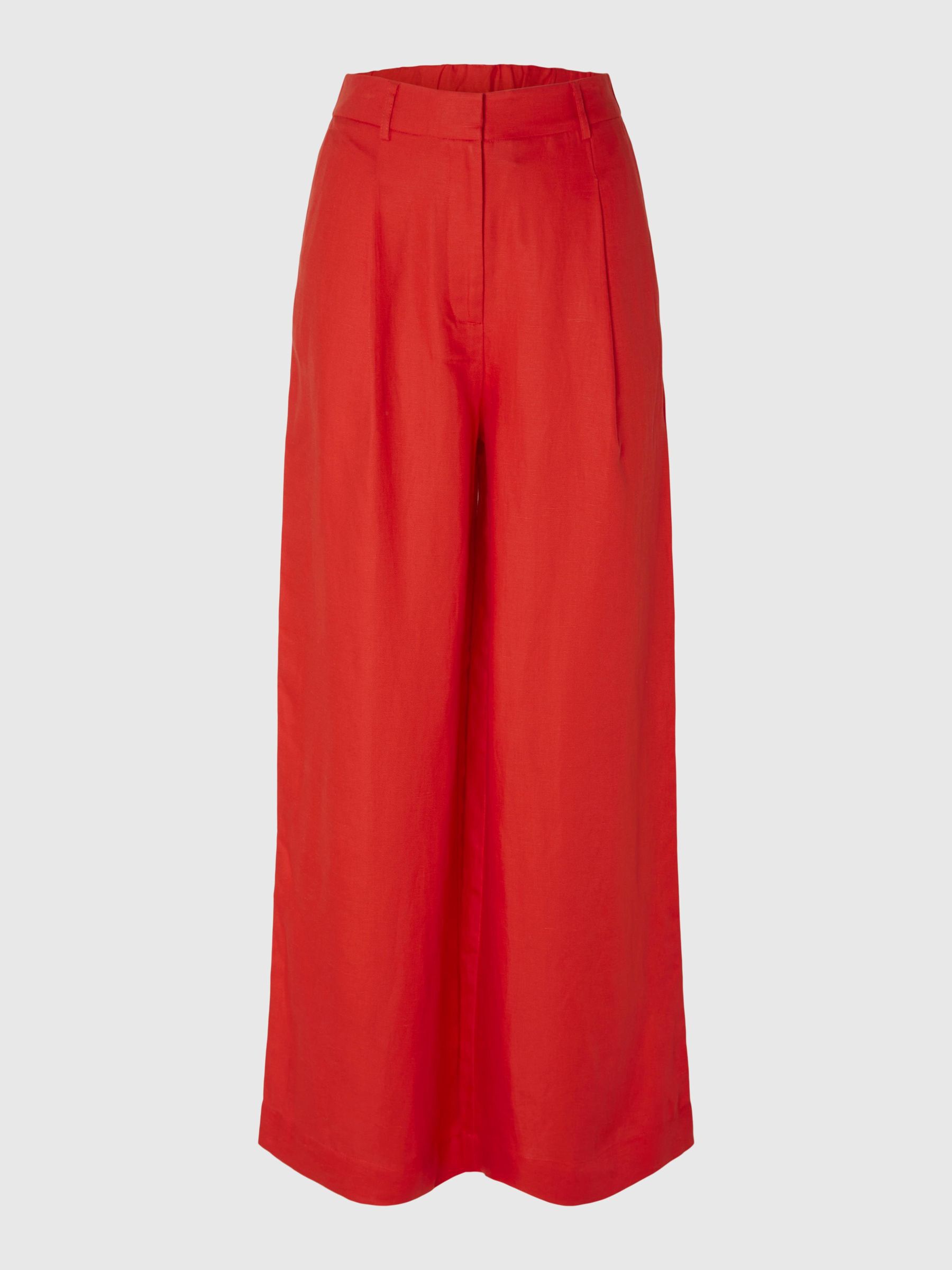 A TAILLE HAUTE PANTALON A JAMBE AMPLE Rouge SELECTED FEMME