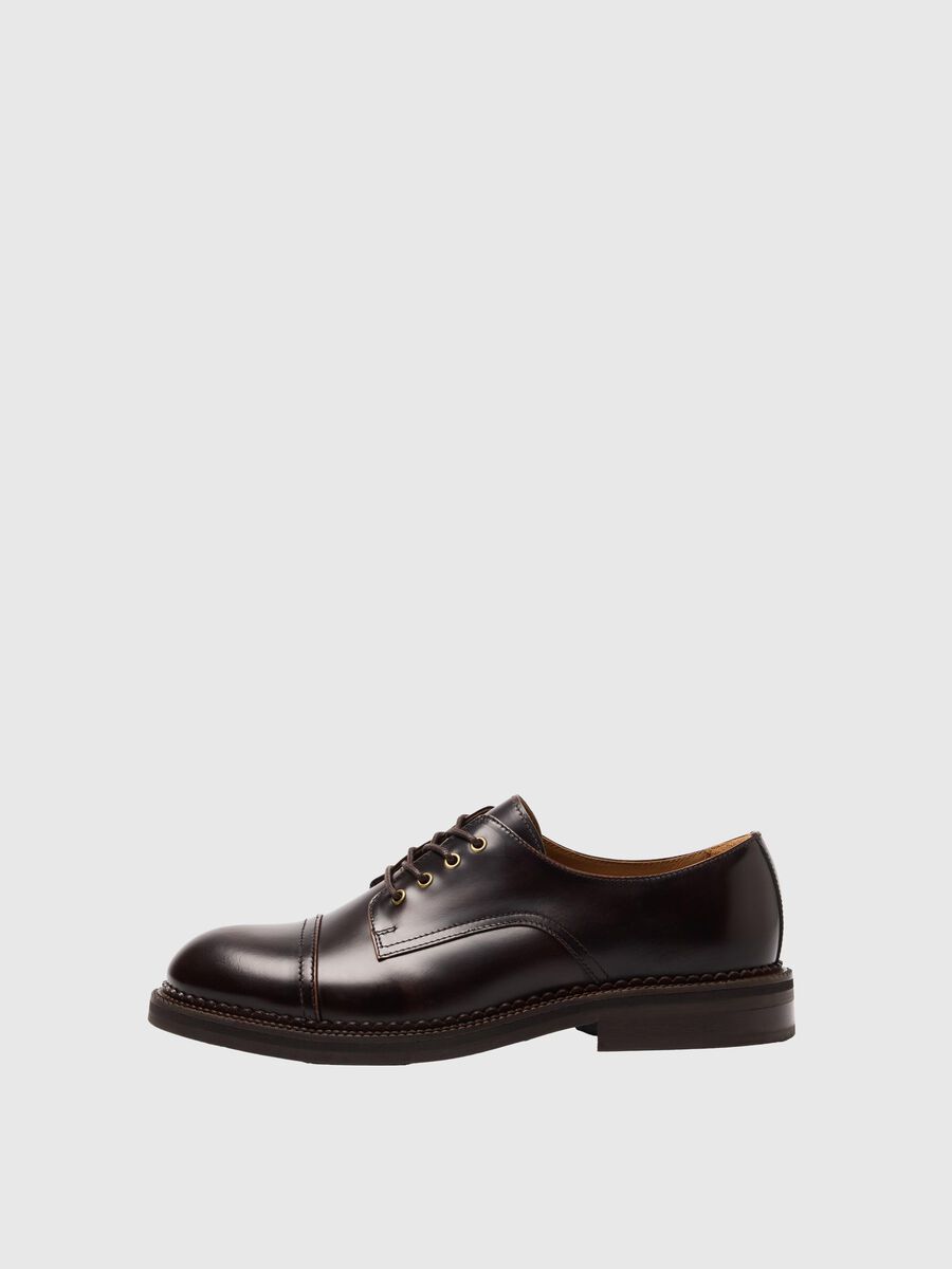 Selected LEATHER DERBY SHOES, Demitasse, highres - 16094734_Demitasse_001.jpg
