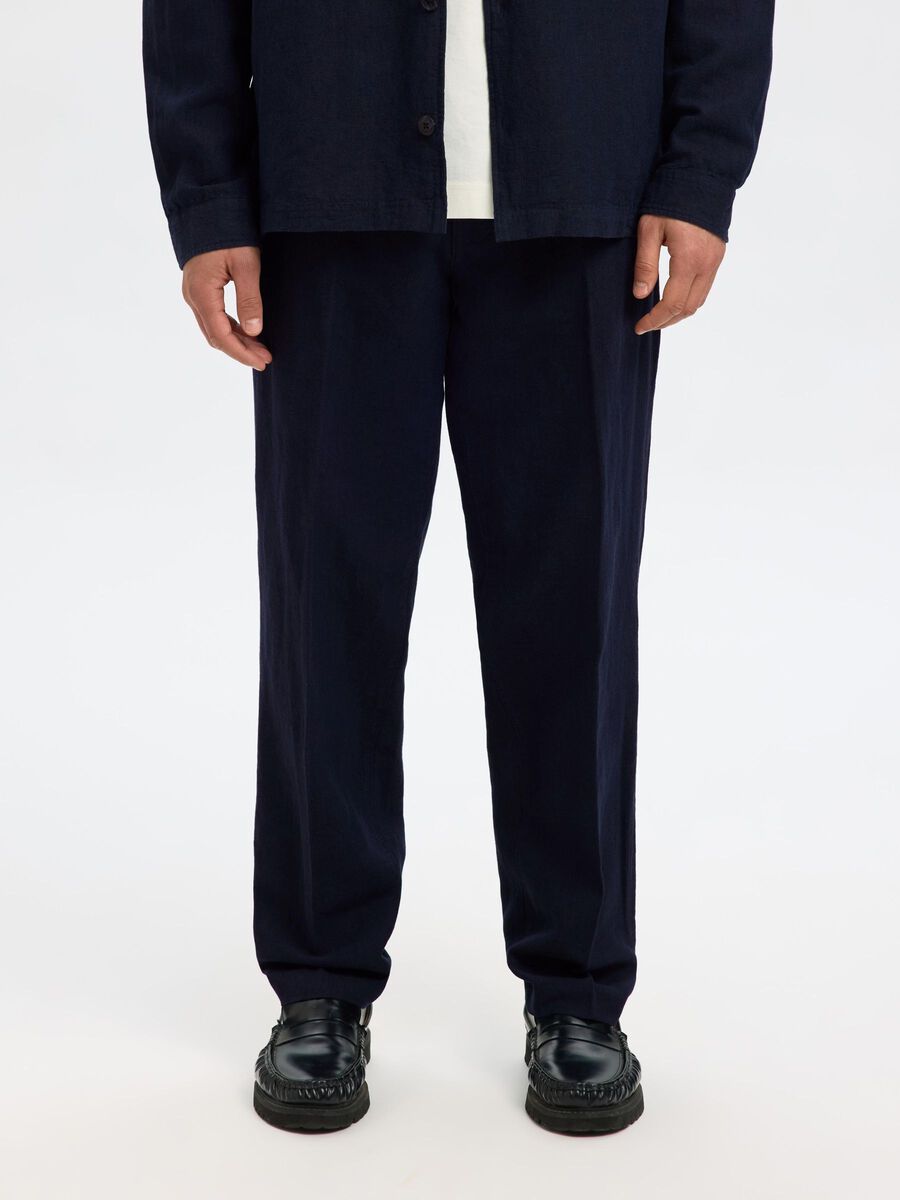 Selected 196 STRAIGHT FIT LINEN-BLEND TROUSERS, Sky Captain, highres - 16096224_SkyCaptain_1154386_003.jpg