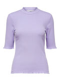 Selected RIBSTOF BIOLOGISCH KATOEN T-SHIRT, Violet Tulip, highres - 16077382_VioletTulip_001.jpg