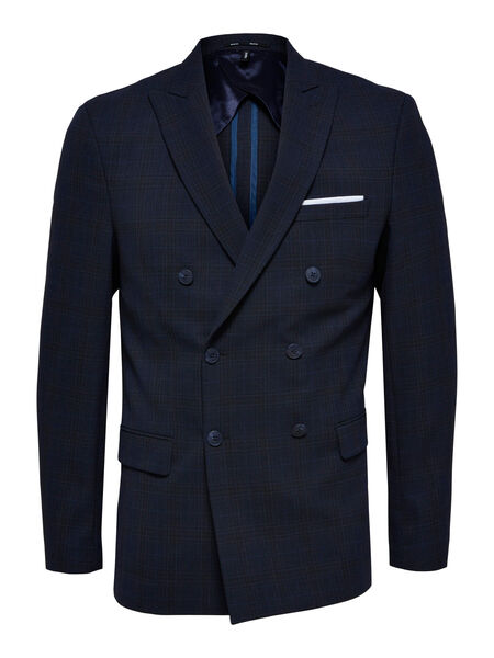 Selected CHECKED DOUBLE-BREASTED BLAZER, Dark Navy, highres - 16086859_DarkNavy_970977_001.jpg