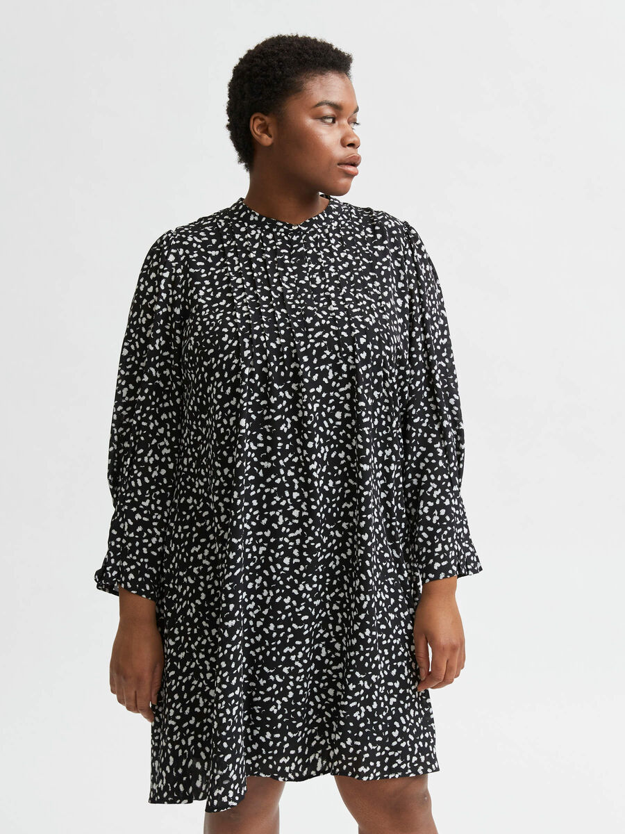 Selected CURVE - POLYESTER RECYCLÉ, IMPRIMÉE ROBE, Black, highres - 16079301_Black_848750_003.jpg