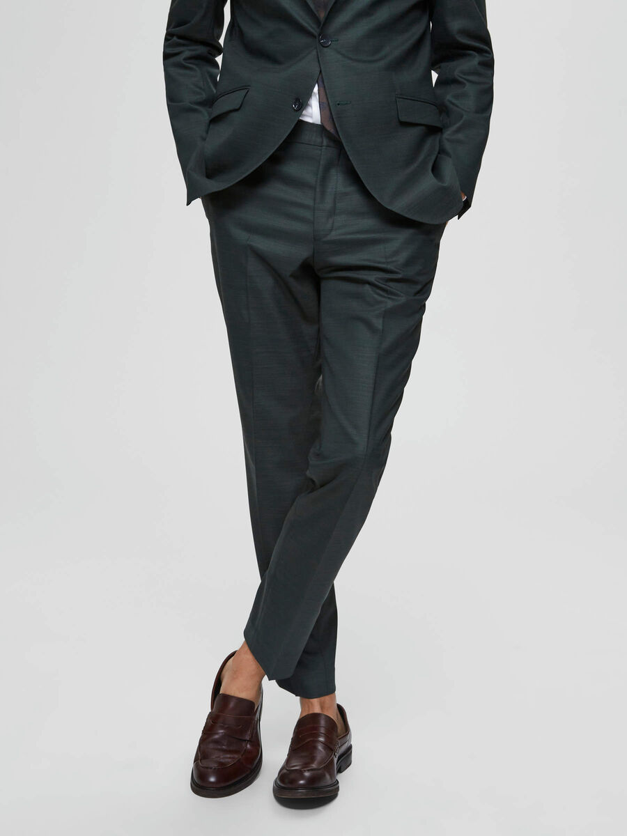 Selected COUPE SLIM PANTALON, Dark Green, highres - 16072366_DarkGreen_003.jpg