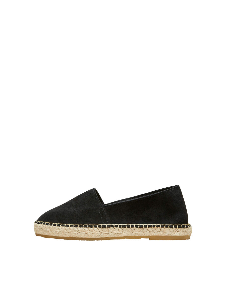 Selected CUIR - ESPADRILLES, Black, highres - 16067134_Black_001.jpg