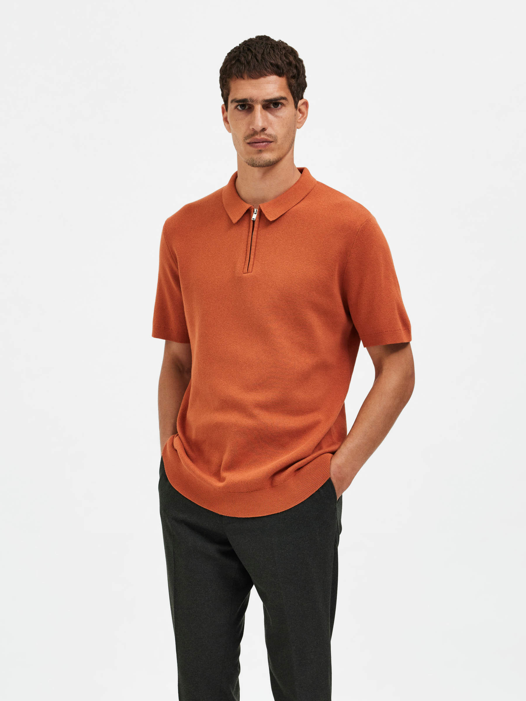 Dunkelgraues Selected homme Polo Shirt Herren Kleidung Tops & T-Shirts T-Shirts Polohemden Selected Polohemden 