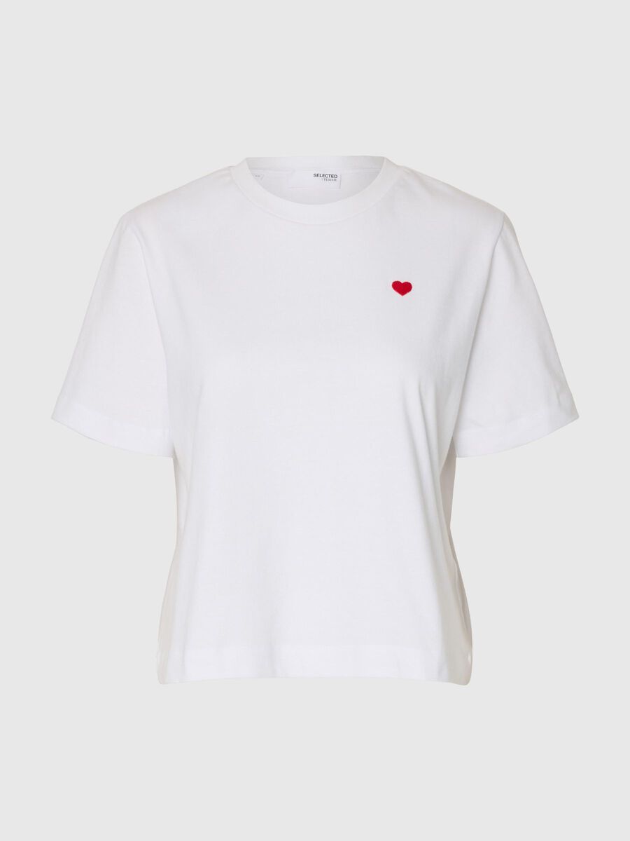 Selected BRODERIE T-SHIRT RAS DU COU, Bright White, highres - 16101219_BrightWhite_1258642_001.jpg