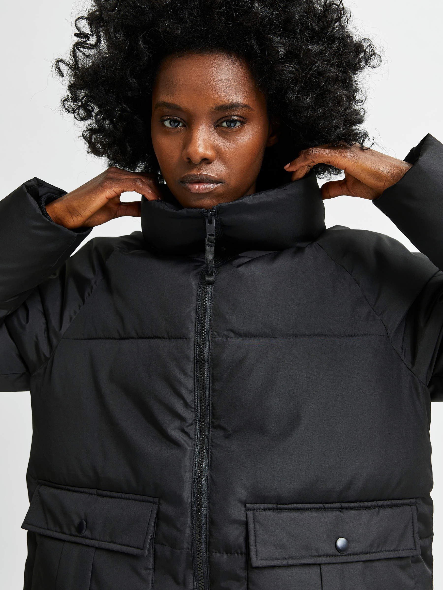 high neck padded jacket