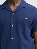 Selected DOBBY CUBAN COLLAR SHIRT, Dark Blue, highres - 16078969_DarkBlue_841996_006.jpg