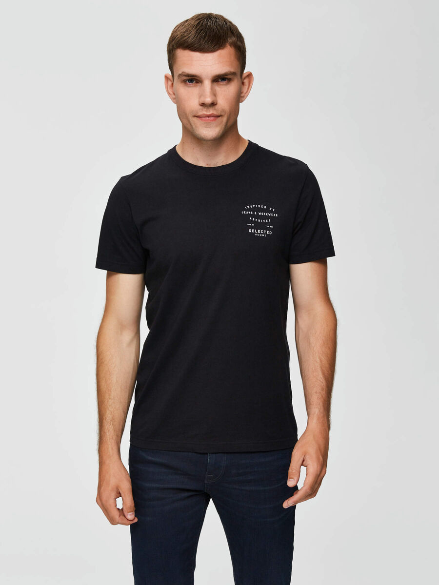 Selected BEDRUKT T-SHIRT, Black, highres - 16069628_Black_003.jpg