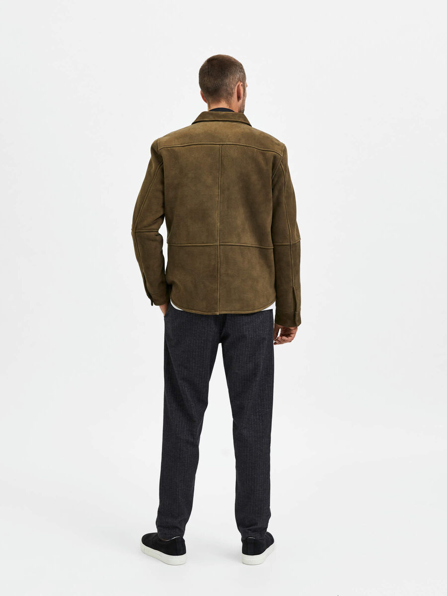 Selected TEJIDO DE ANTE CAMISA TIPO CHAQUETA, Dark Olive, highres - 16085707_DarkOlive_004.jpg