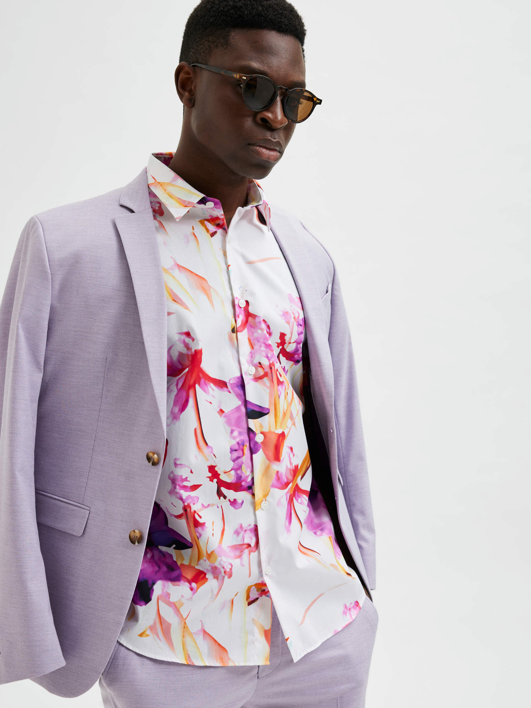 Floral shirt blazer best sale