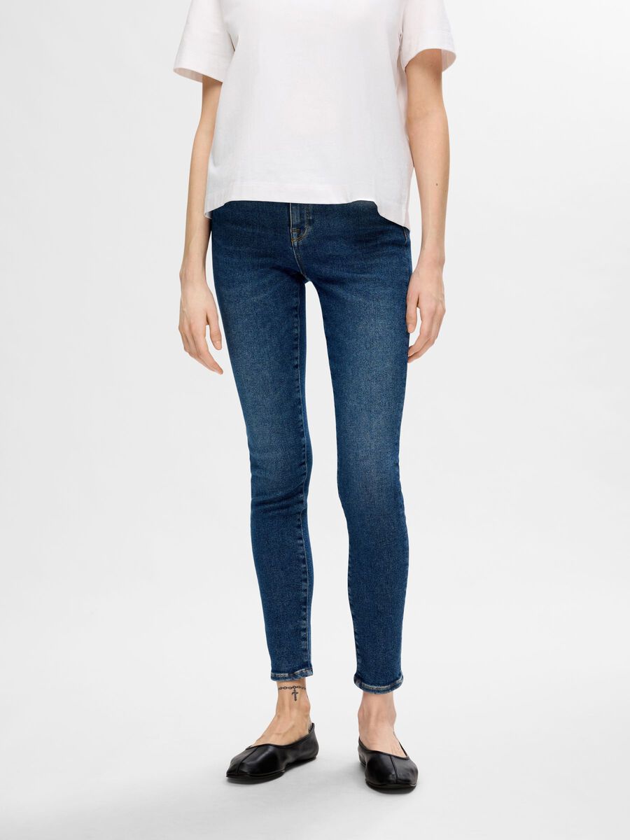 Selected SKINNY DE ALGODÓN ORGÁNICO JEANS, Dark Blue Denim, highres - 16077554_DarkBlueDenim_003.jpg