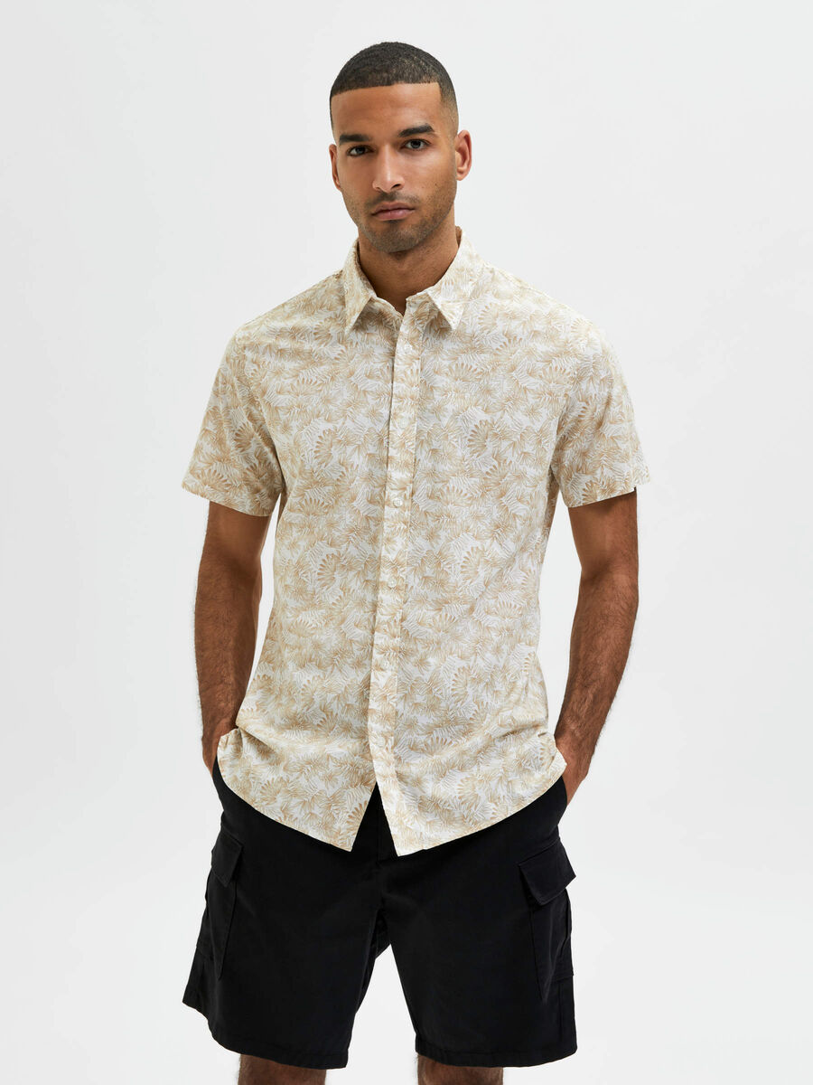 Selected FLORAL PRINT SHIRT, Oatmeal, highres - 16084664_Oatmeal_931860_003.jpg