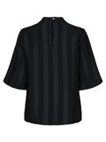 Selected HIGH NECK - SHORT SLEEVED TOP, Black, highres - 16068195_Black_002.jpg