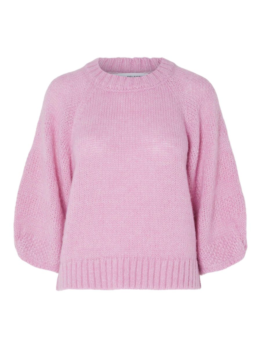 Selected KNITTED BALLOON SLEEVE TOP, Moonlite Mauve, highres - 16090311_MoonliteMauve_1042600_001.jpg