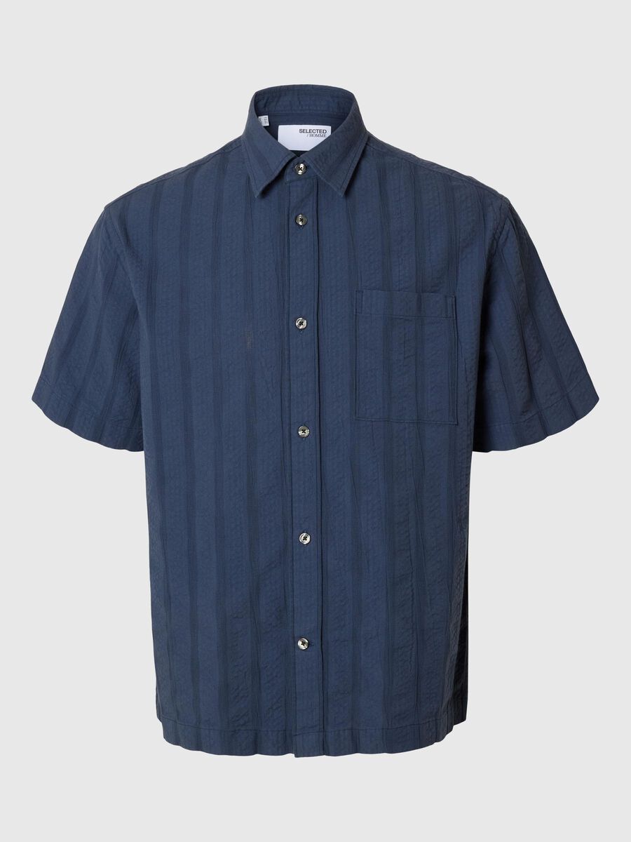 Selected COTTON SHORT SLEEVED SHIRT, Sky Captain, highres - 16097697_SkyCaptain_001.jpg
