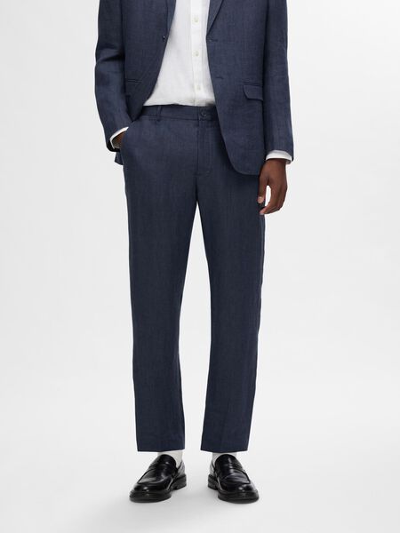 Selected 100% LINEN SUIT TROUSERS, Navy Blazer, highres - 16092415_NavyBlazer_003.jpg