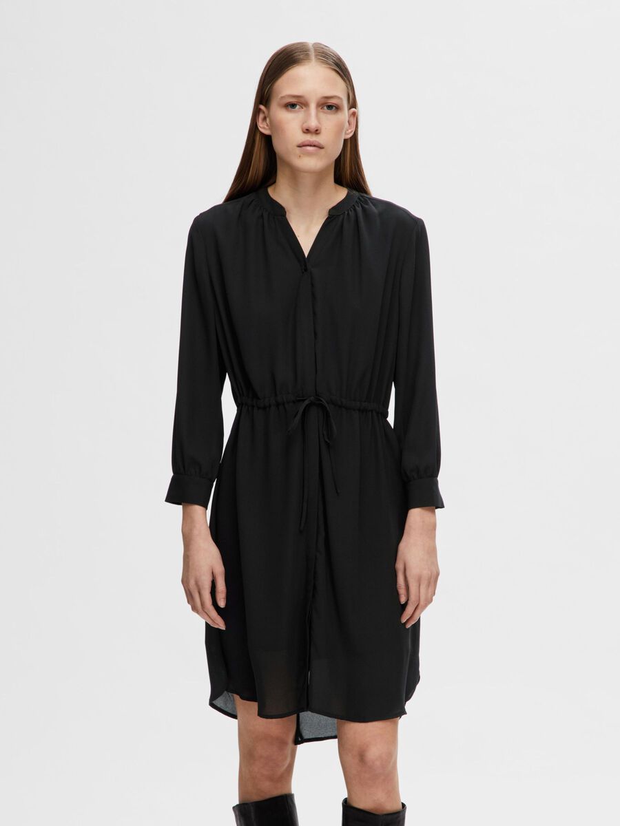 Selected LOOSE MINI DRESS, Black, highres - 16059976_Black_003.jpg
