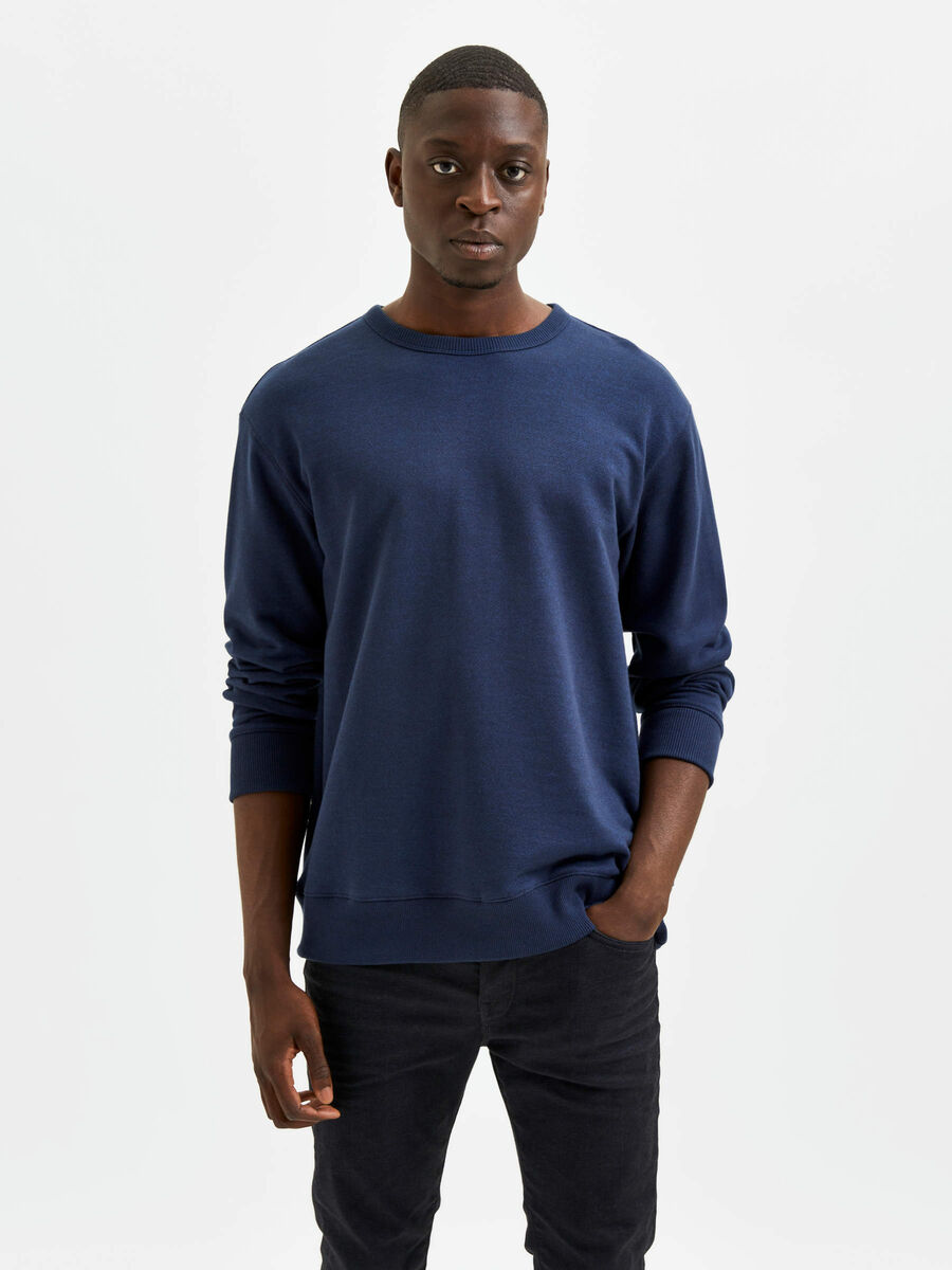 Selected RONDE HALS SWEATSHIRT, Maritime Blue, highres - 16081950_MaritimeBlue_003.jpg