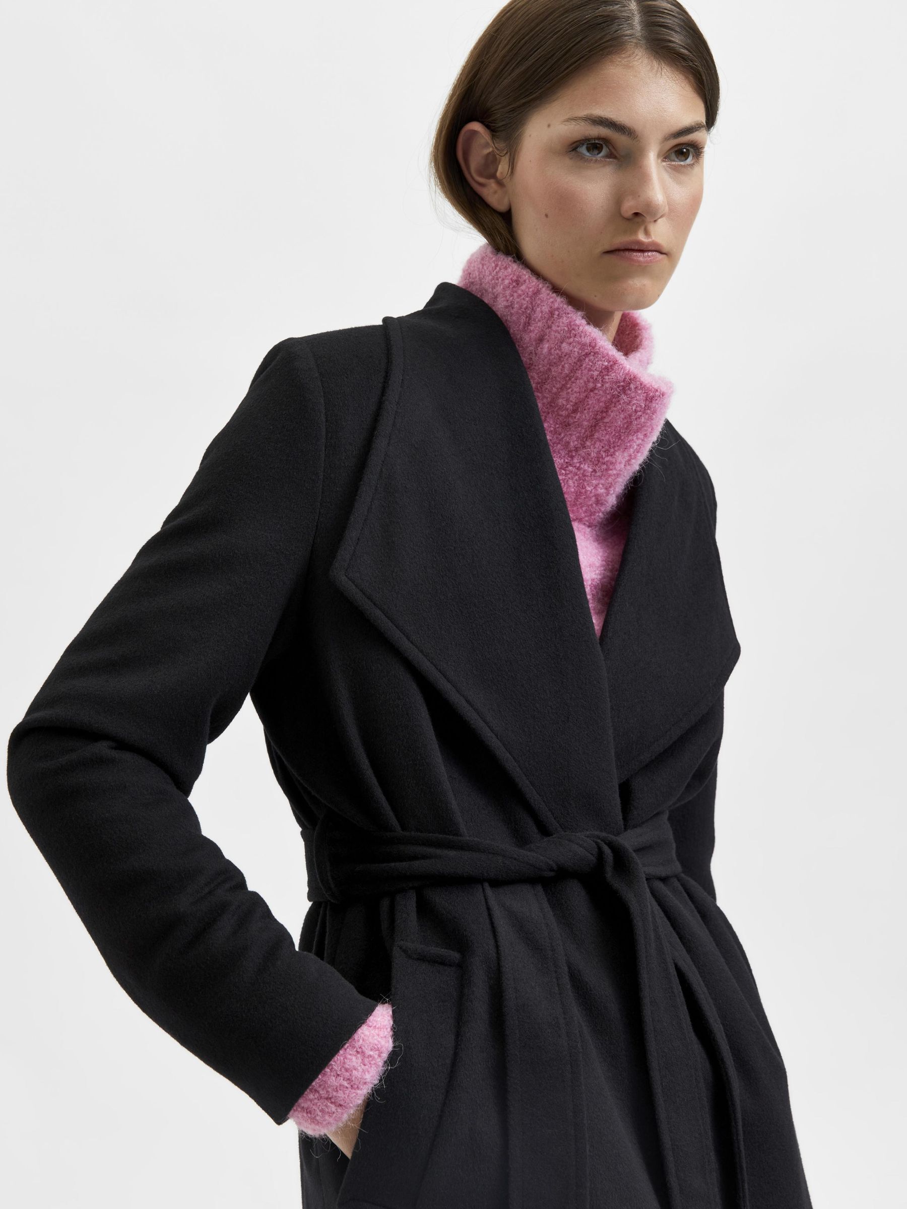 Selected femme wrap wool coat outlet