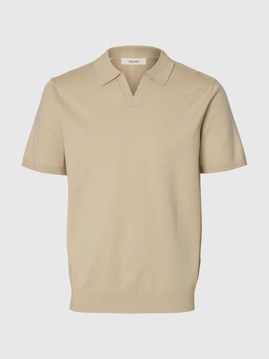 Selected EN MAILLE POLO, Oatmeal, highres - 16088636_Oatmeal_001.jpg