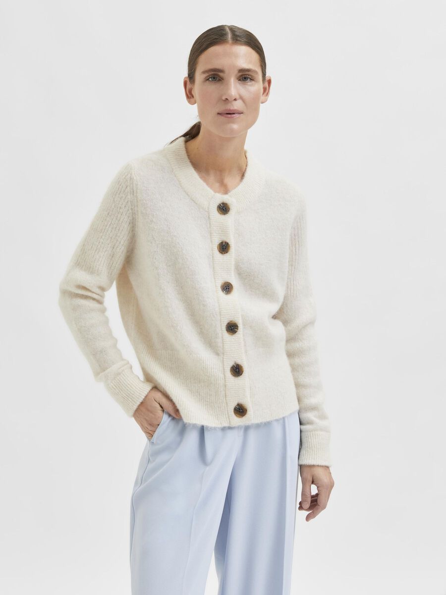 Selected LONG-SLEEVED KNITTED CARDIGAN, Birch, highres - 16065511_Birch_784607_003.jpg