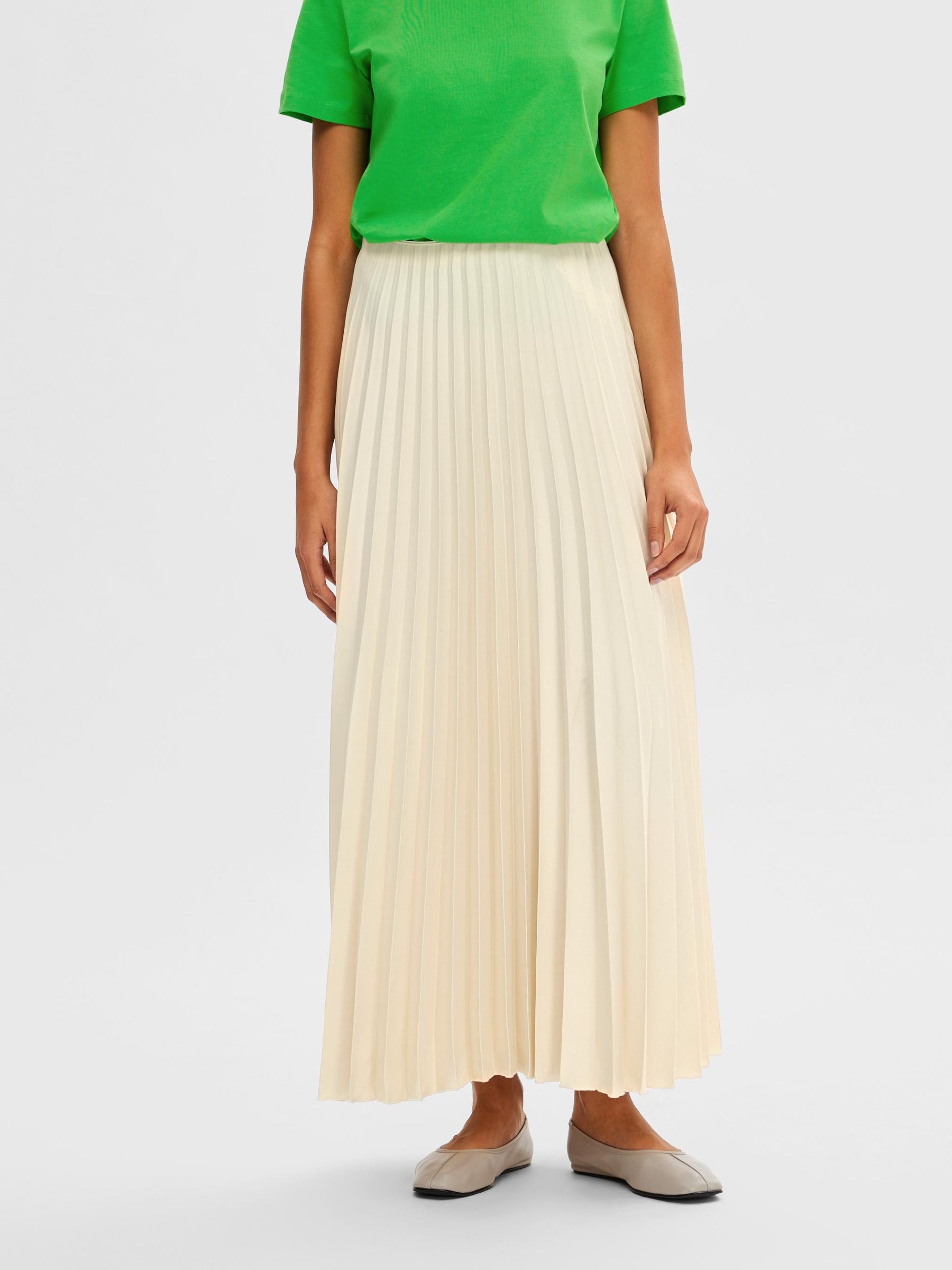 PLISSE PLEATED MAXI SKIRT Grey SELECTED FEMME