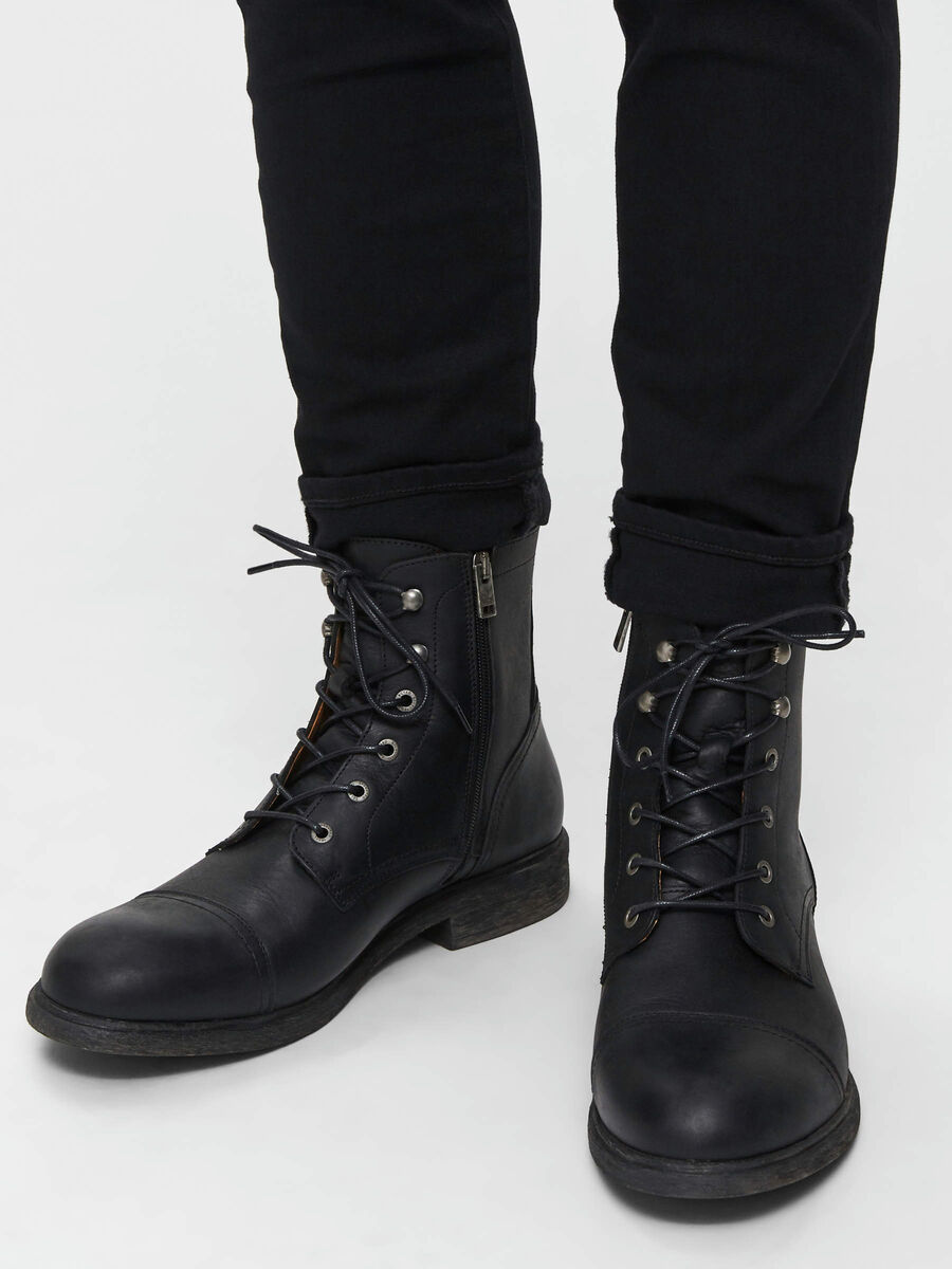 Selected LACE-UP - LEATHER BOOTS, Black, highres - 16071037_Black_003.jpg