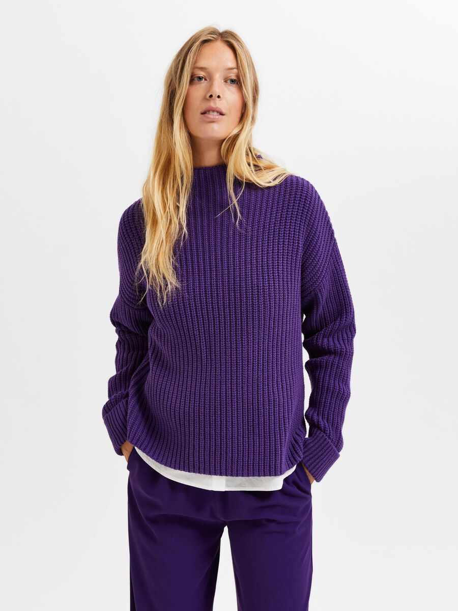 Selected WEITER ROLLKRAGEN PULLOVER, Acai, highres - 16075489_Acai_003.jpg