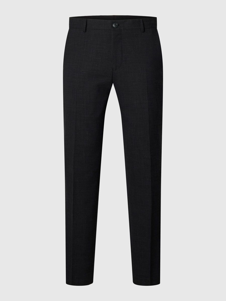 Selected SLIM FIT SUIT TROUSERS, Black, highres - 16087871_Black_001.jpg