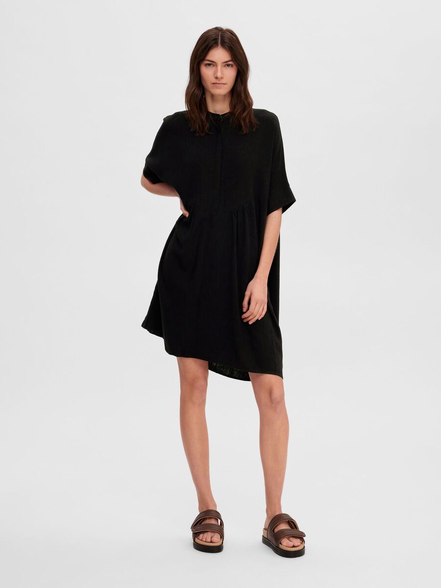 Selected MANCHES COURTES MINI-ROBE, Black, highres - 16090918_Black_005.jpg