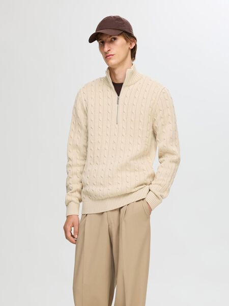Selected CABLE KNIT JUMPER, Oatmeal, highres - 16092499_Oatmeal_003.jpg