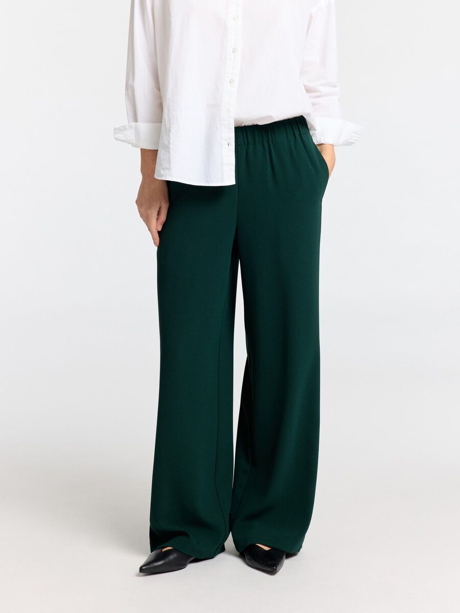 Selected CLASSIC WIDE-LEG TROUSERS, Scarab, highres - 16089910_Scarab_003.jpg