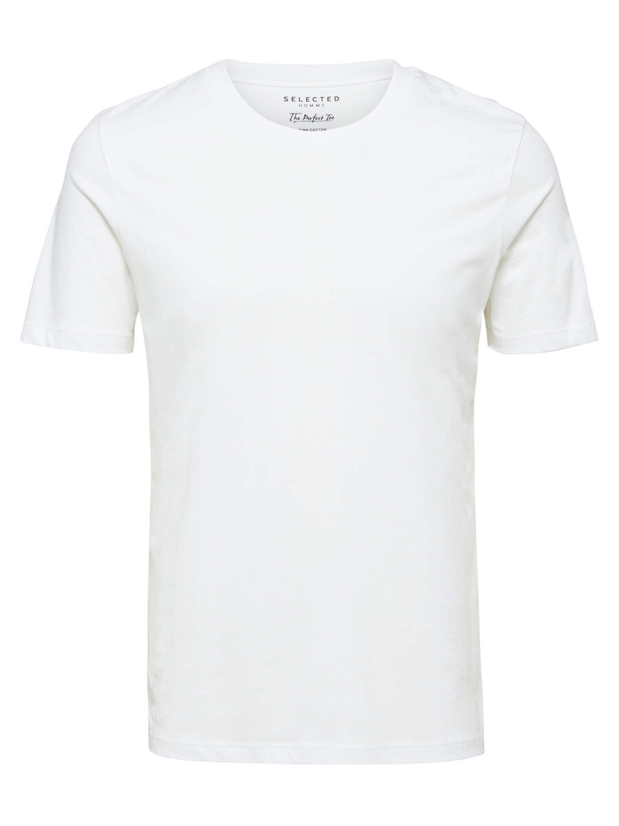 Selected Homme 'The Perfect Tee' pima cotton t-shirt in white