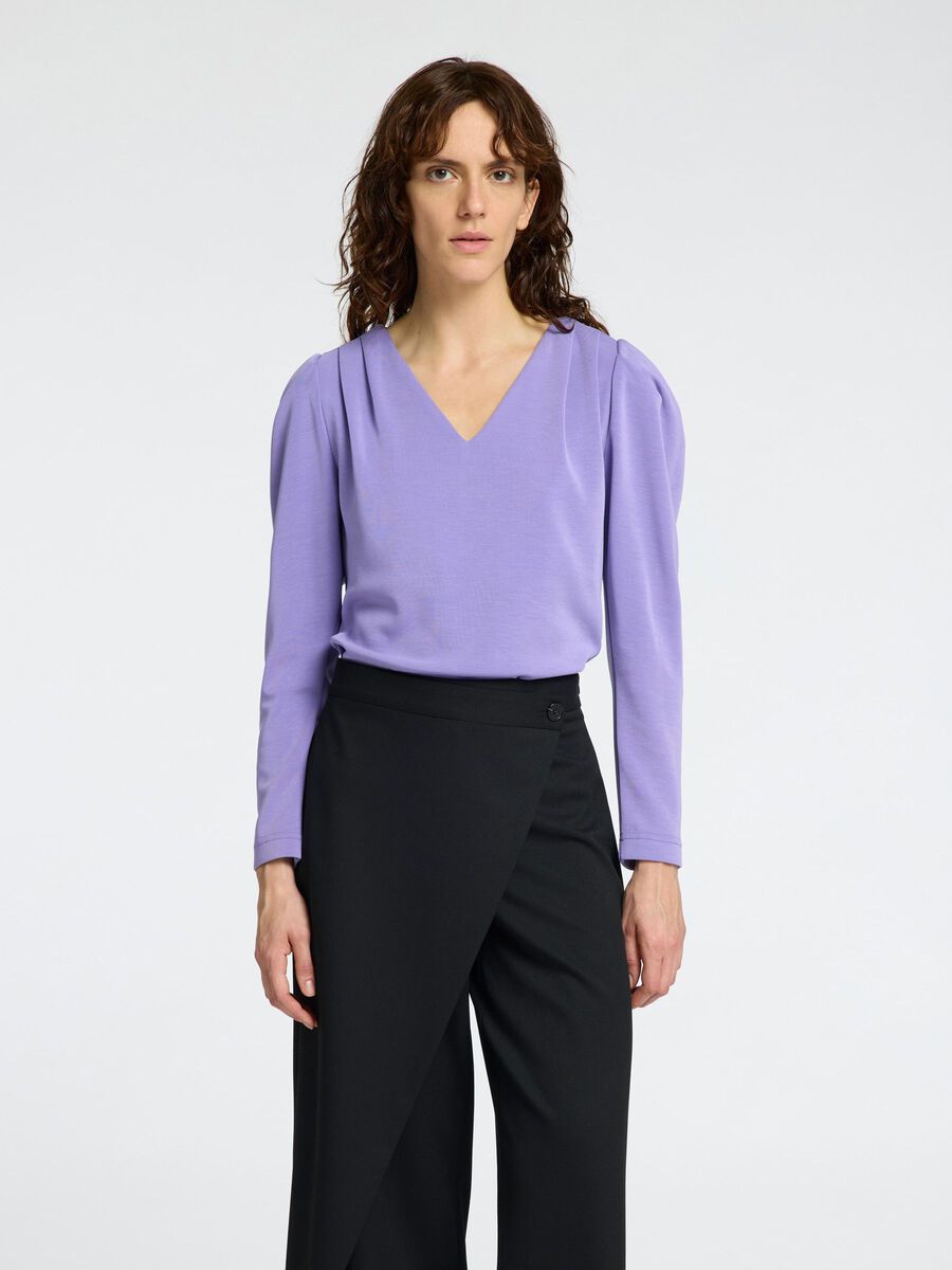 Selected DRAPIERTES TOP MIT V-AUSSCHNITT, Paisley Purple, highres - 16096011_PaisleyPurple_003.jpg