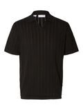 Selected MANCHES COURTES POLO, Black, highres - 16090860_Black_001.jpg