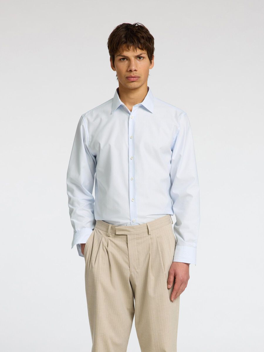 Selected 100% COTTON SLIM FIT SHIRT, White, highres - 16096905_White_1165904_003.jpg