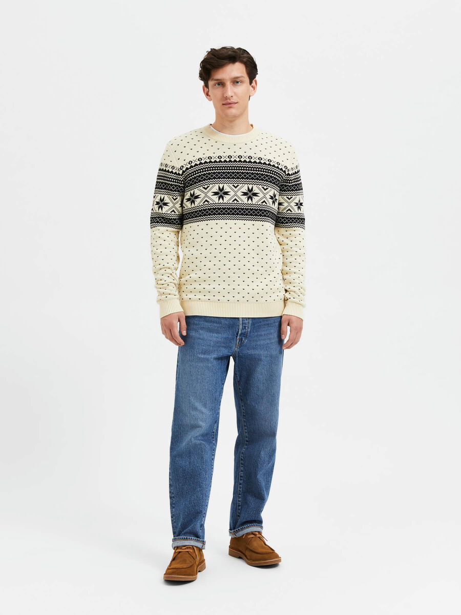Selected KNITTED WINTER PULL, Cloud Cream, highres - 16086720_CloudCream_968185_005.jpg
