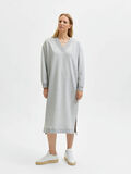 Selected V-NECK SWEAT DRESS, Light Grey Melange, highres - 16080281_LightGreyMelange_005.jpg