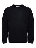 Selected CREW NECK KNITTED PULLOVER, Anthracite, highres - 16081042_Anthracite_001.jpg