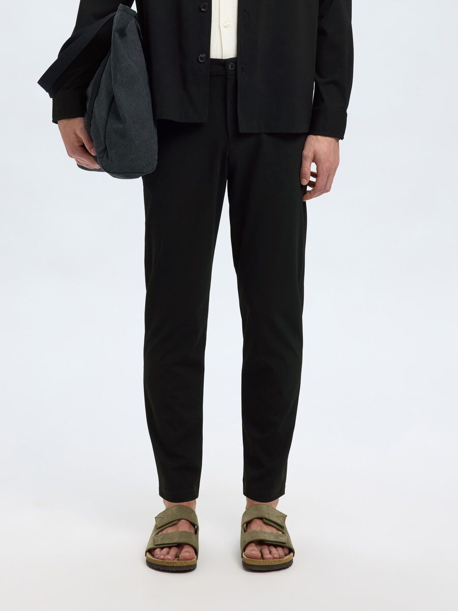 Selected SLIM FIT SMALE BUKSER, Black, highres - 16099820_Black_003.jpg