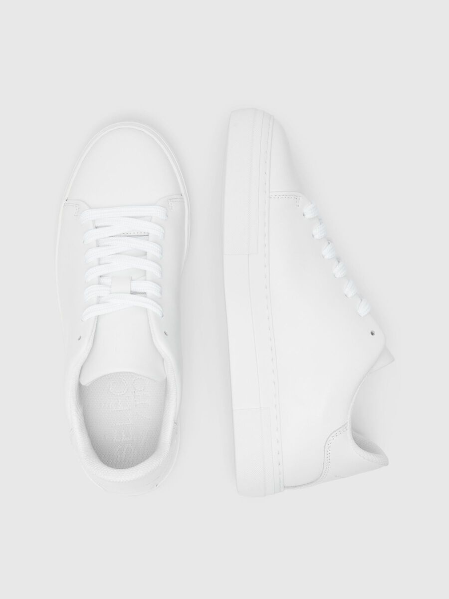 Selected LEATHER TRAINERS, White, highres - 16095932_White_005.jpg