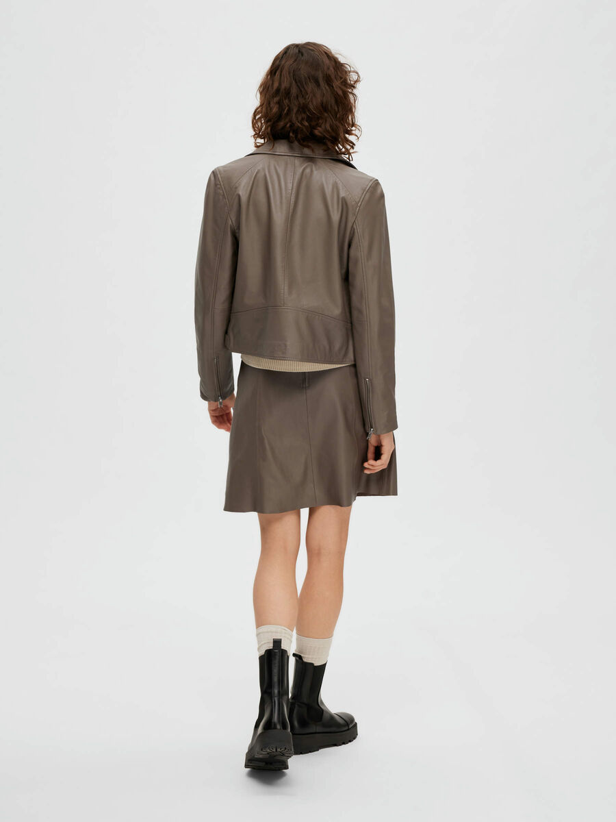 Selected CLASSIC LEATHER JACKET, Morel, highres - 16071712_Morel_004.jpg