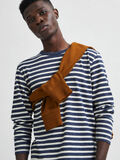 Selected STRIPED ORGANIC COTTON T-SHIRT, Dark Blue Melange, highres - 16080136_DarkBlueMelange_861581_008.jpg