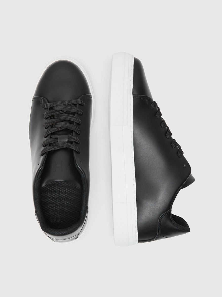 Selected LEATHER TRAINERS, Black, highres - 16081298_Black_005.jpg