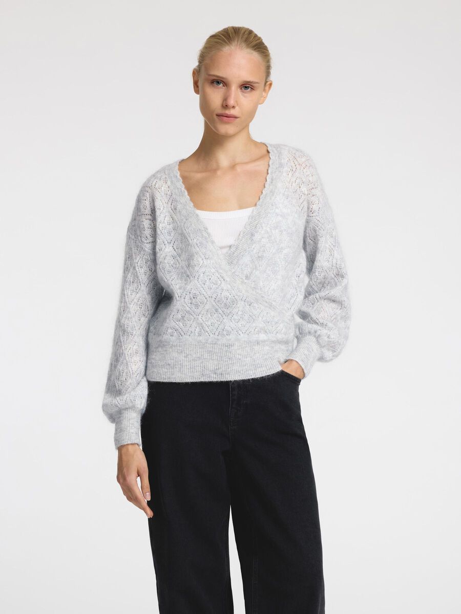 Selected LAINE MÉLANGÉE GILET CACHE-COEUR, Light Grey Melange, highres - 16094686_LightGreyMelange_003.jpg